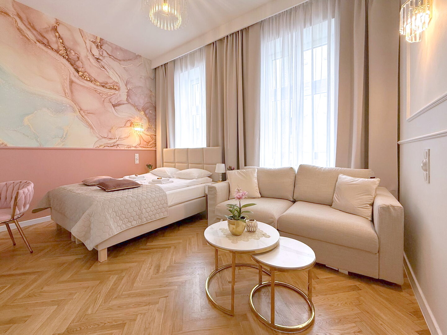 Apartament Glamour z 4 pokojami (łazienka, klimatyzacja i telewizor w każdym pokoju) Apartament Glamour z 4 pokojami (łazienka, klimatyzacja i telewizor w każdym pokoju)